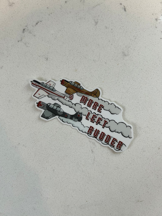 "More Left Rudder" Red Star Edition Sticker